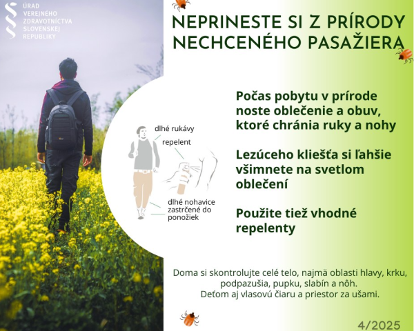 ÚVZ SR varuje pred kliešťami